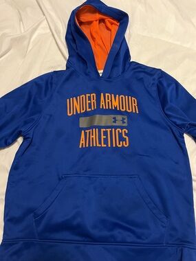 Under Armour Royal Blue Hoodie with Orange Accents